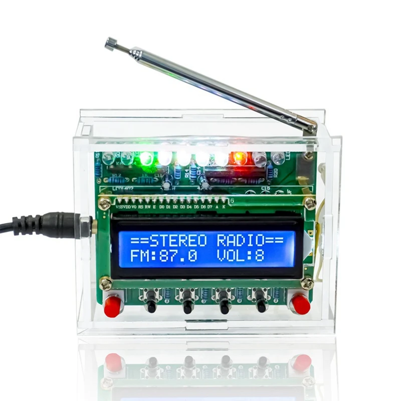 RDA5807 87 МГц-108 МГц FM-радио DIY комплект FM электронные детали схемы светодиодный