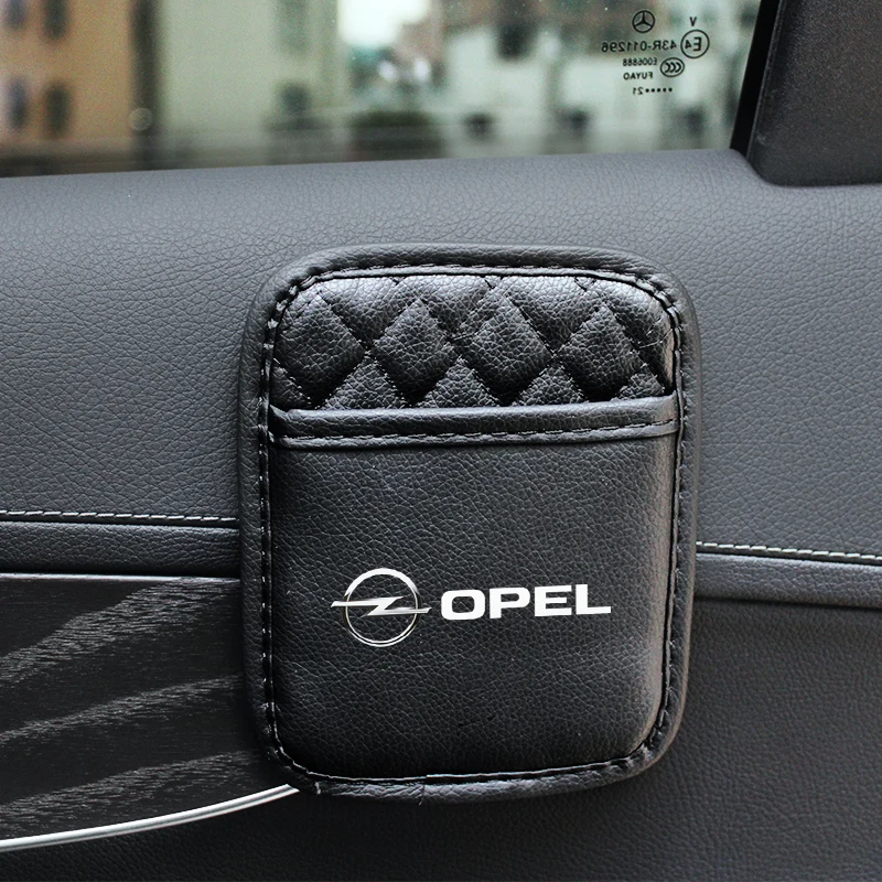 

Leather Car Organizer Seat Back Bag Sticker Storage Bag Pocket For Opel Astra H J K G Insignia Corsa Mokka Meriva Vectra C D OPC