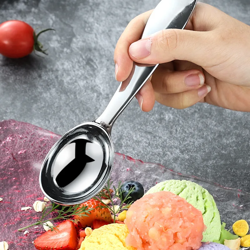 

Stainless Steel Ice Cream Watermelon Yogurt Jelly Cake Dessert Mashed Potatoes Durable Spoon Kitchen Accessories