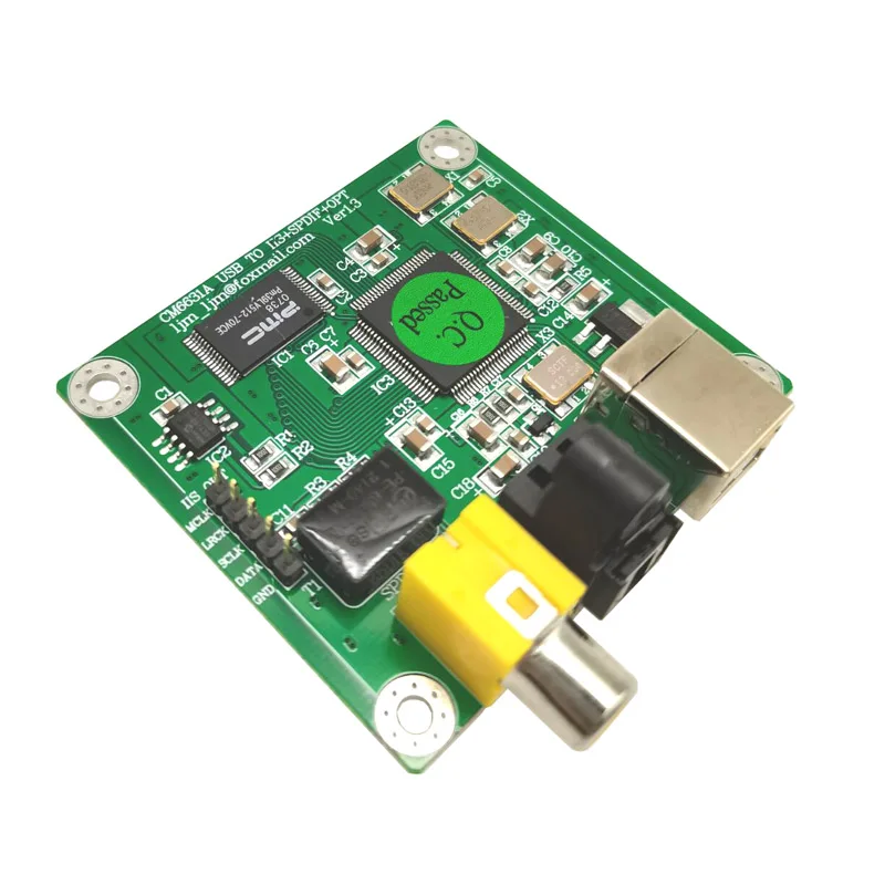 LUSYA Новый CM6631A USB к коаксиальному оптическому волокну SPDIF I2S конвертер ЦАП 24 бит 192