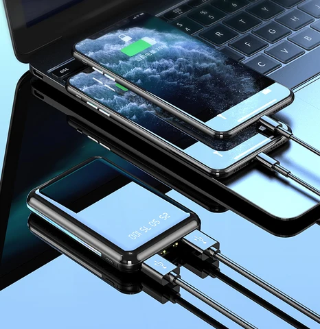 Портативное зарядное устройство Mini Power Bank 20000 мАч, внешний аккумулятор Powerbank для iPhone 16 15 X Samsung S24, Huawei Xiaomi Poverbank