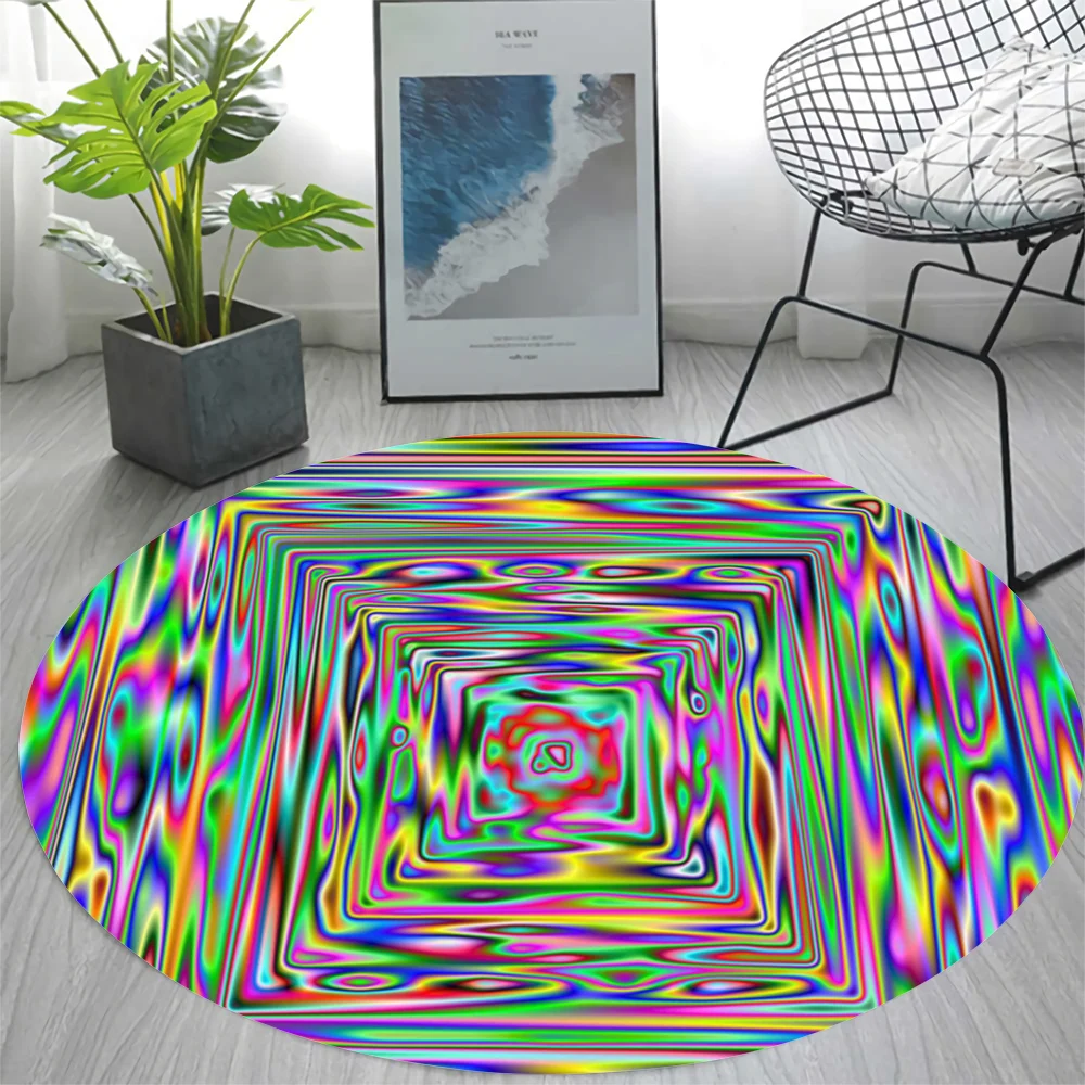 

HXVortex Round Carpet 3D Graphics Visual Impact Areas Rug Carpets for Living Room Floor Mats Dropshipping