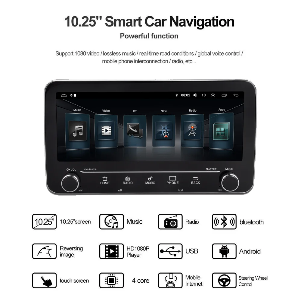 2din 10.25 Android Autoradio For Ford New Transit 2009-2019 Car Multimedia Video Player Audio FM RDS GPS Navigation Head Unit |