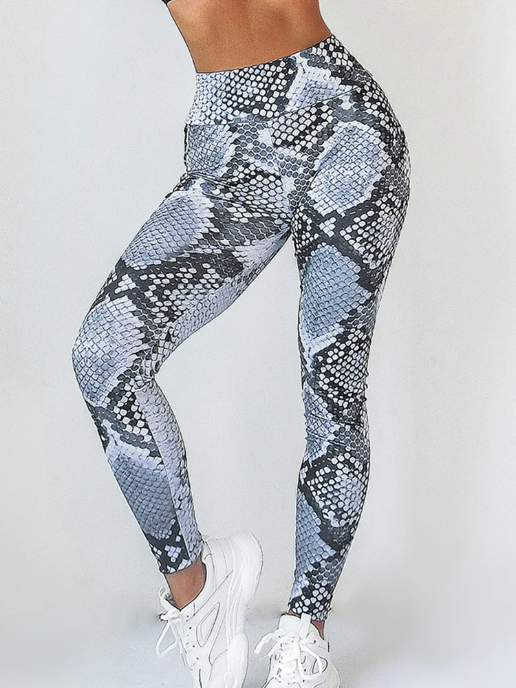 

Snake Printed Leggings Women Sexy Pants Hips Push Up Sporting High Waist Summer Elastic Slim Fitness Leggins Work