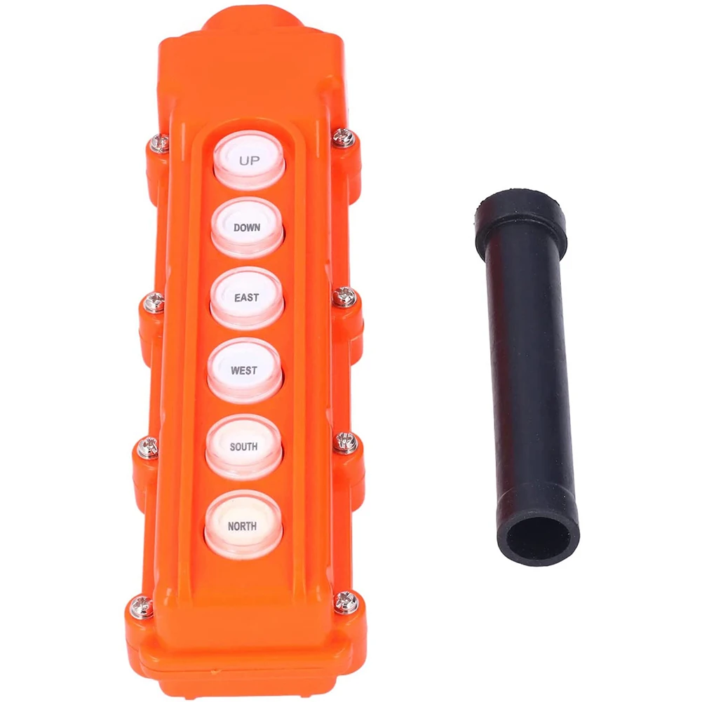 

Parts Push Button Switch Box IP65 Orange Rainproof Switch Hoist Push Button 1 Pcs 1 X Rubber Joint Sleeve 220/500V