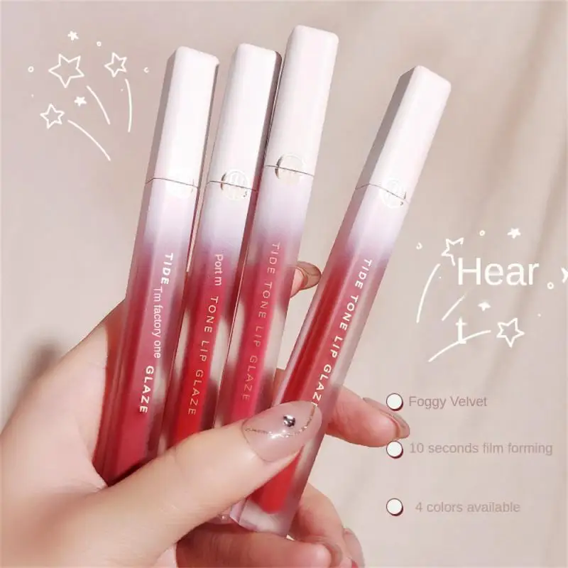 

4 Color Liquid Lipstick Silky Red Lip Tint Mud Soft Mist Lipgloss Velvet Matte Lipstick Moisture Lipstick Lips Makeup Cosmetics