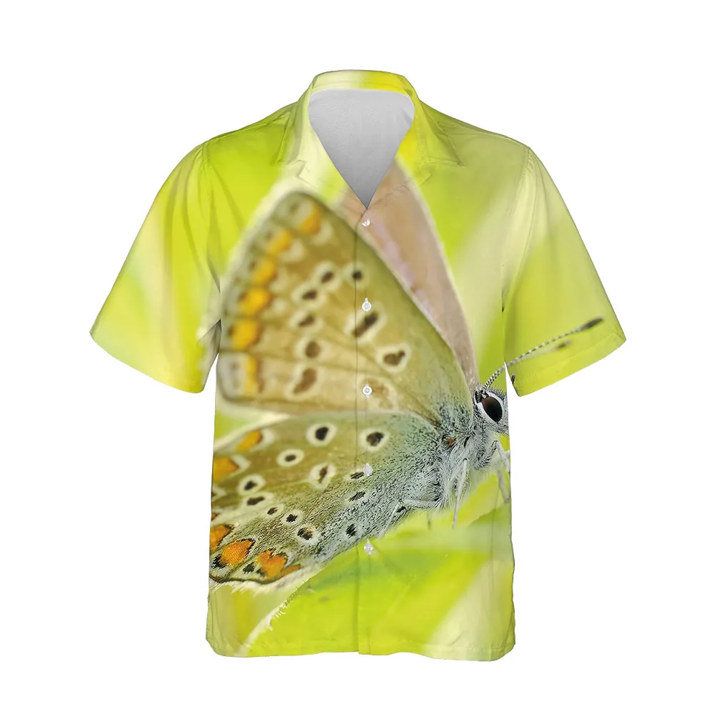 Jumeast 3D Summer Men Shirt Butterfly Series Mens Hawaiian Shirt Short Sleeve Fashion Comfortable Streetwear Breathable Blouses