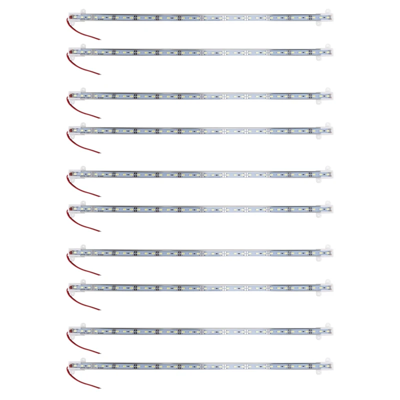 

10X 50CM 12V 36 LED 5630 SMD Hard Strip Light Aluminum Shell With End Cap White