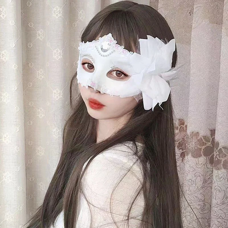 Женские маскарадные маски с цветами лилии кружевная женская маска для косплея