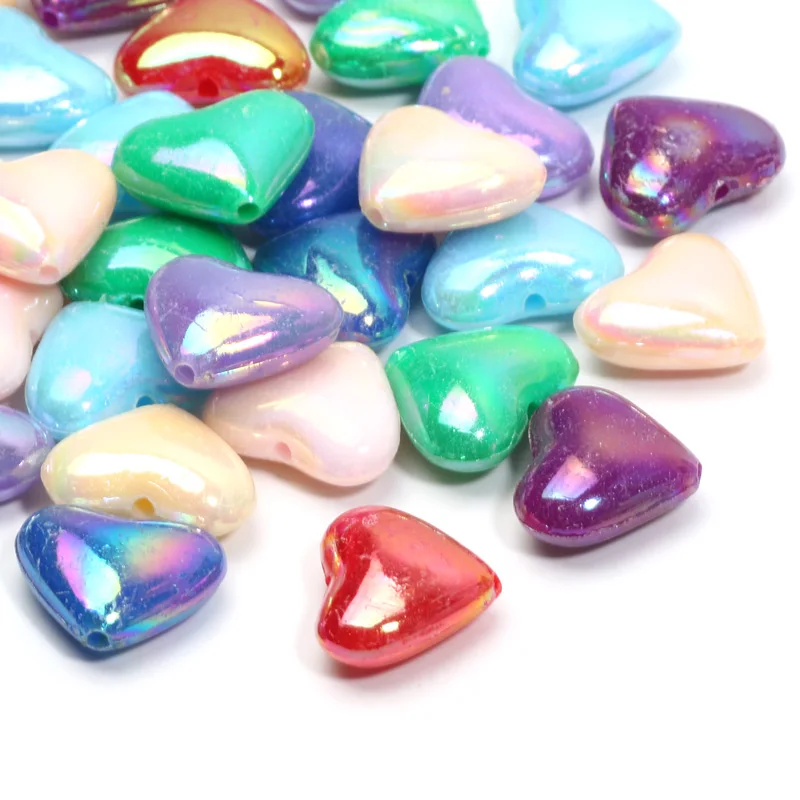 Цветные акриловые бусины-разделители AB в форме сердца для ожерелий и браслетов, 30 шт., 13x15 мм, аксессуары для телефонной цепочки Цветные акриловые бусины-разделители AB в форме сердца для ожерелий и браслетов, 30 шт., 13x15 мм, аксессуары для телефонной цепочки