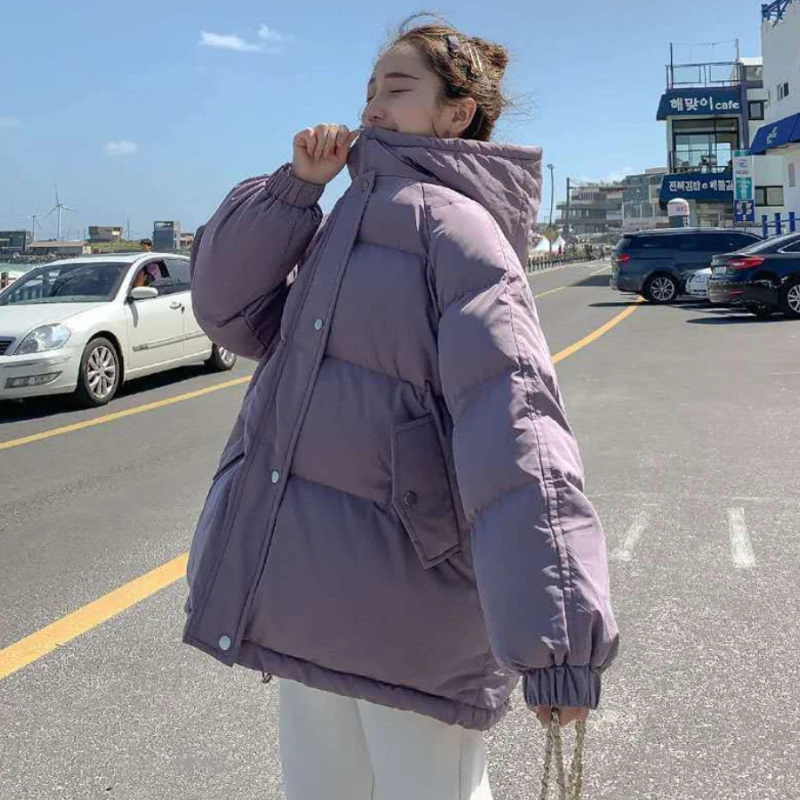2022 New Women Short Jacket Winter Parkas Thick Hooded Cotton Padded Jackets Coats Female Loose Puffer Parkas Oversize Outwear