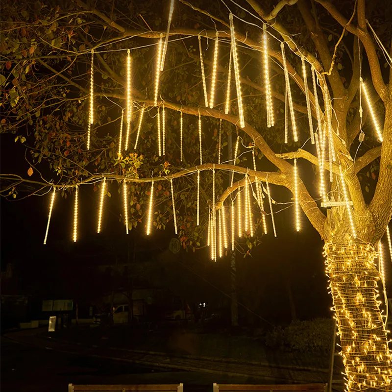 

1/2/3/4Set Meteor Shower String Lights Waterproof Raindrop Light for Christmas Holiday Party Wedding Garden Lights Outdoor Xmas