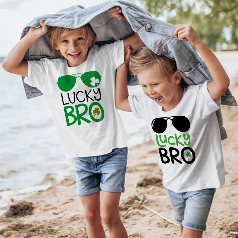 

Lucky Bro Summer Children's Clothing St Patrick's Day Boys Short Sleeve T-shirt Kids Sweatshirt Child's Clothes Boys T Shirt Top