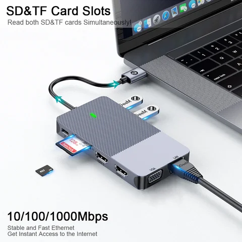 FEALUSHON USB Type C Док-станция для ноутбука