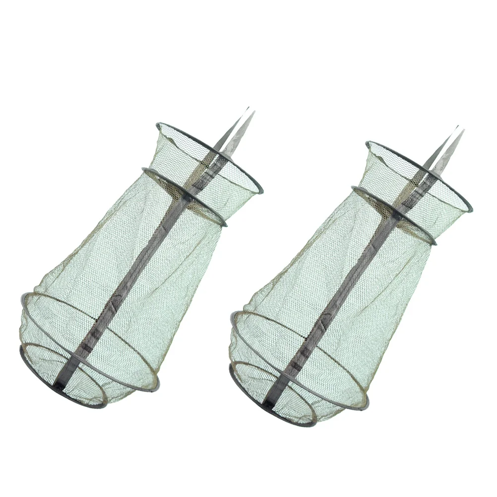 

2 Pcs Collapsible Fish Lobster Nets Fishing Net Portable Folded Fish Cage Fishnet Minnow Net Collapsible Fish Fishing tackle