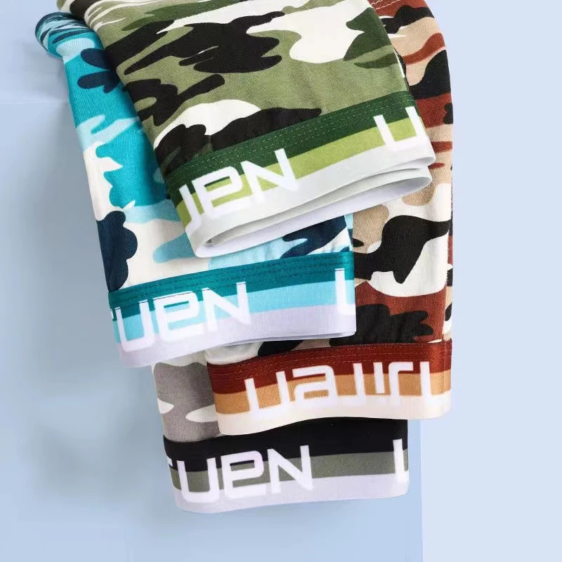 4pcs/lot 95% Cotton Underpants Men Underwear Boxer Shorts Panties Solid Shorts Brand Breathable Mid Waist Shorts Men L-5XL