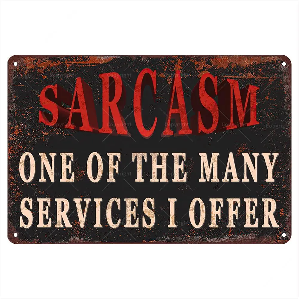 Srcsm Retro Metl Tn Sgns 12 дюймов X 8 One Of The Mny Servces Предложение Vntge Sgn Funny Wll rt nteror Decorton
