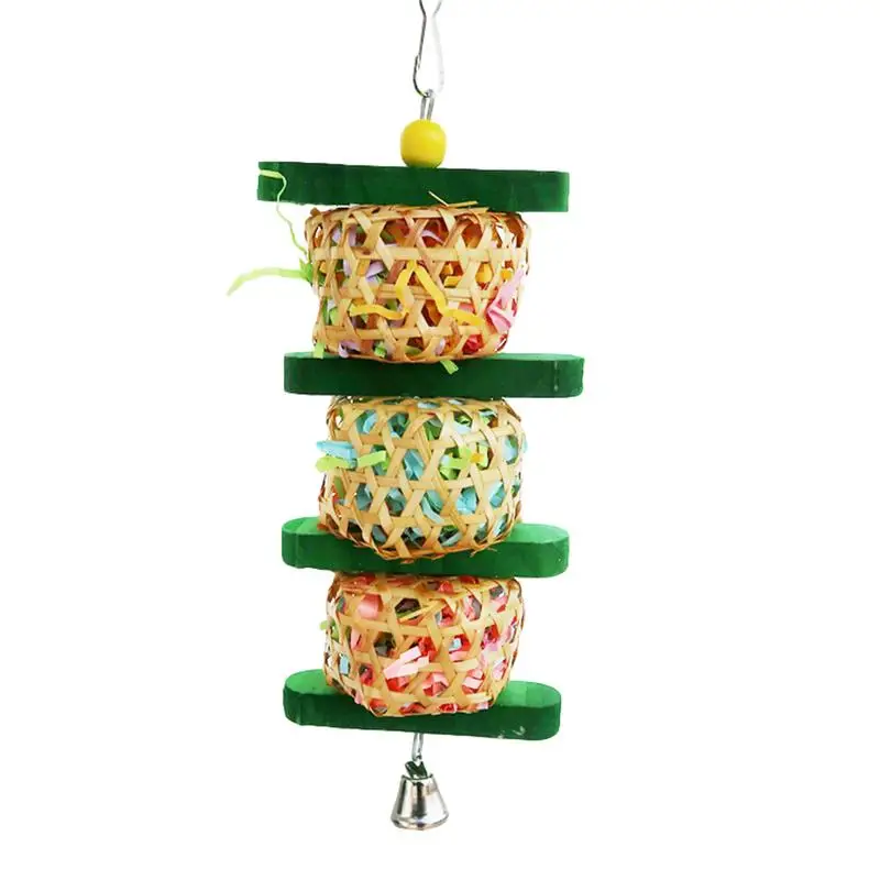 

Parrot Chewing Toy Parrot Cage Bite Toys Woods Block Tearing Toys Multicolored Woods Blocks Tearing Toys For African Grey