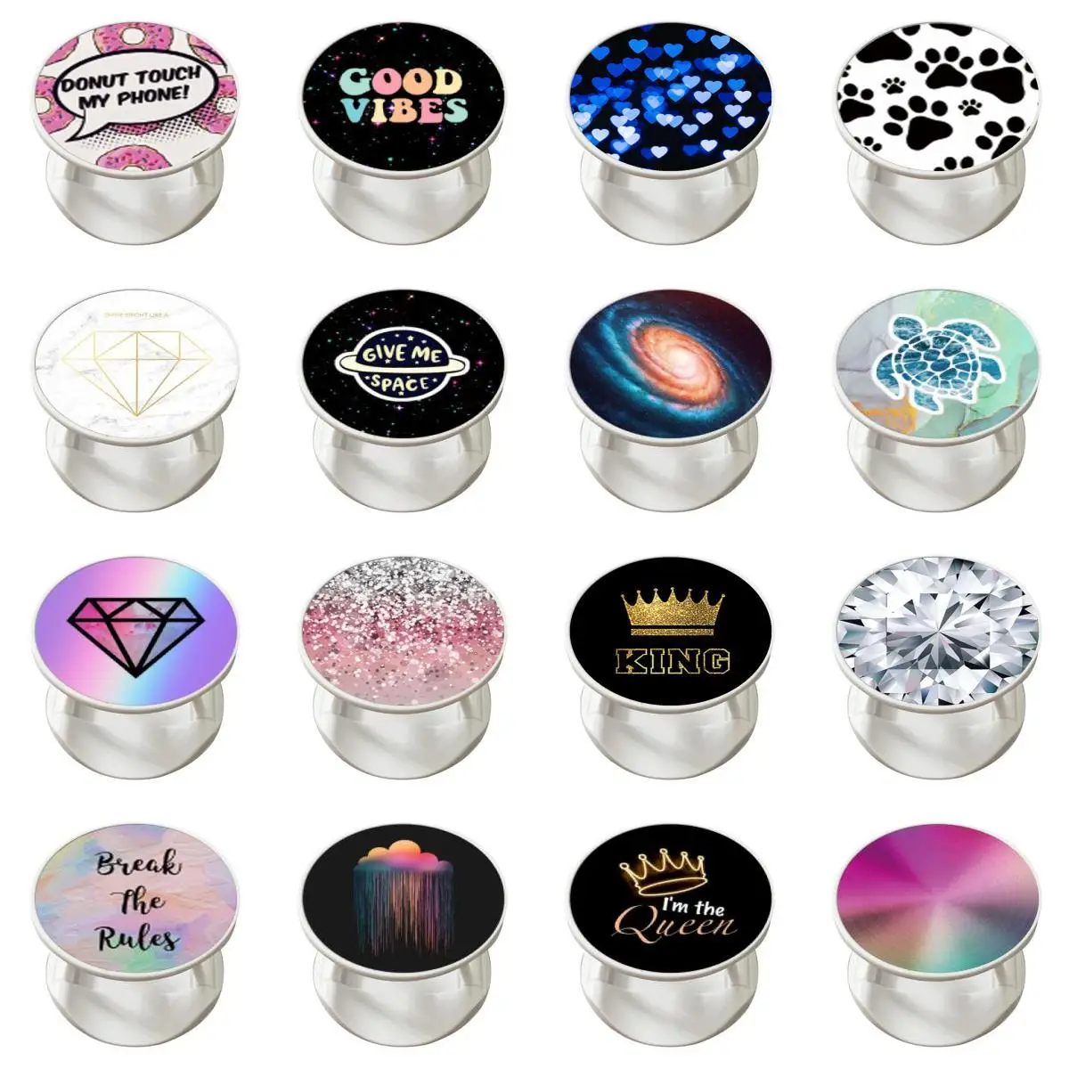 

New Design Flexible Phone Stand Grip Finger Rring Mobile Phone Accessories Swappable Top For iphone 12 pro redmi note 11