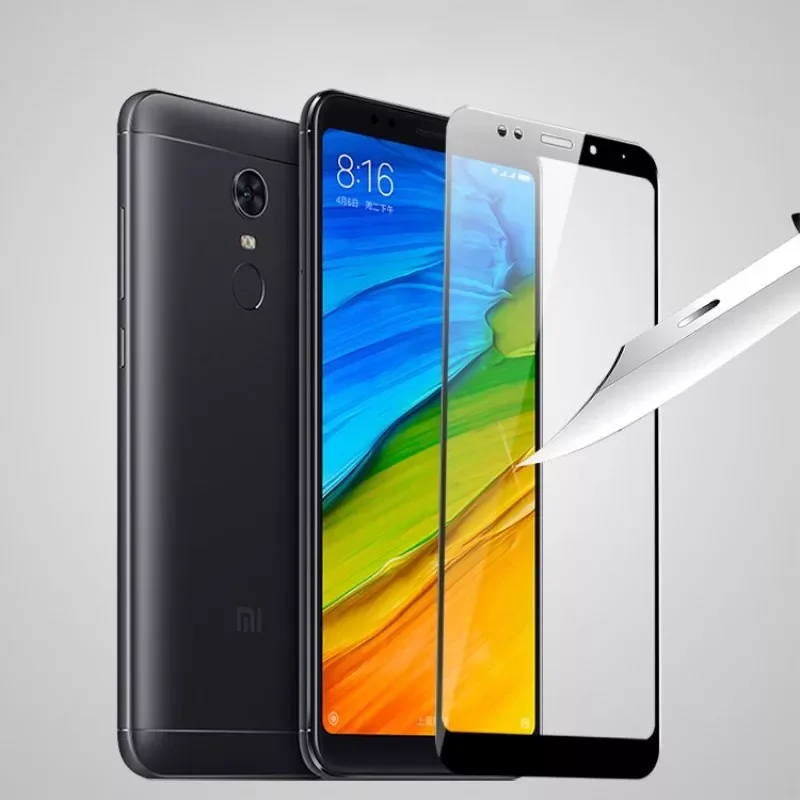 

For Xiaomi Redmi 5 Plus glas screen protector full cover white and black protect film For xiaomi Redmi Note 5 Pro tempered glass