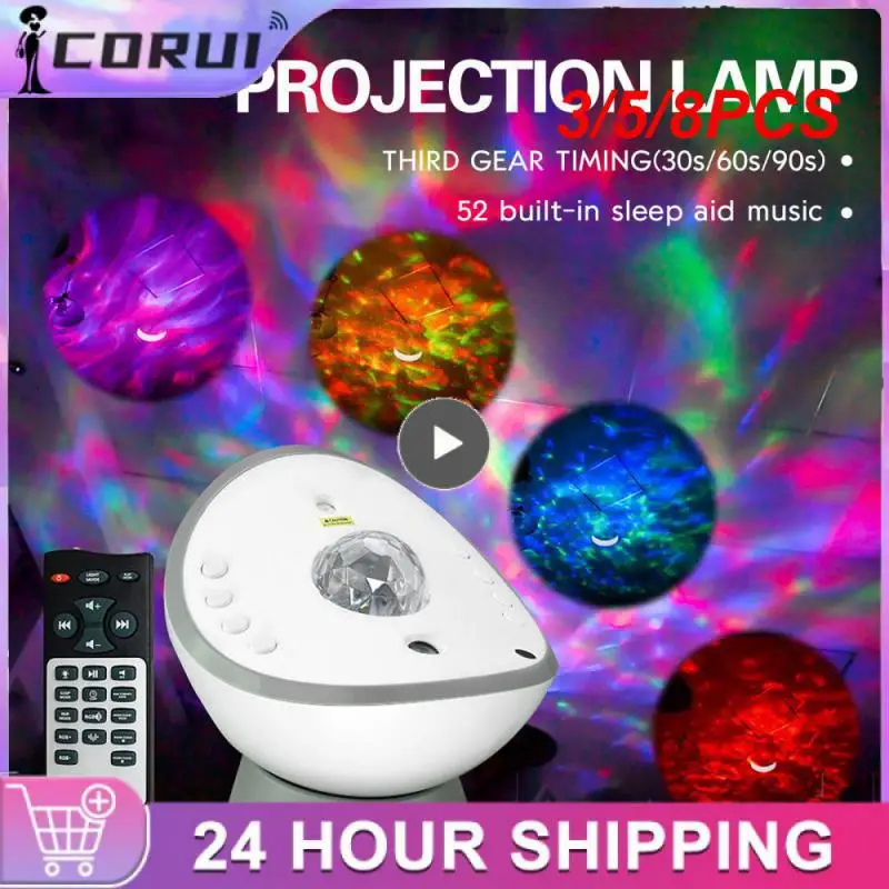 

3/5/8PCS 52 Sleep Aid Music bluetooth-compatible Music Night Light Romantic Water Wave Projection Lamp Any Angle Adjustment