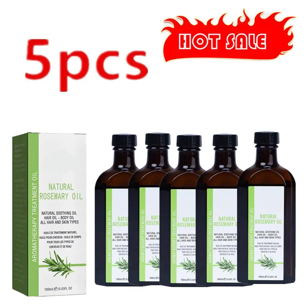 

5PCS Rosemary Essential Oils 100ml Plant Organic Rosemary Oil Cleansing Rosemary Essential Hair Oil For Hair Growth Rosemary