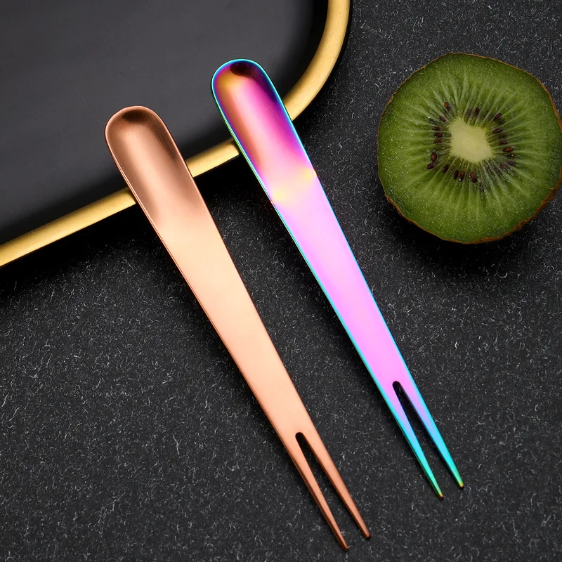 

12.3cm Fruit Fork Salad Dessert Cake Fork Cafe Party Multipurpose Tableware Kitchen Gadgets Seafood Tools Kitchen