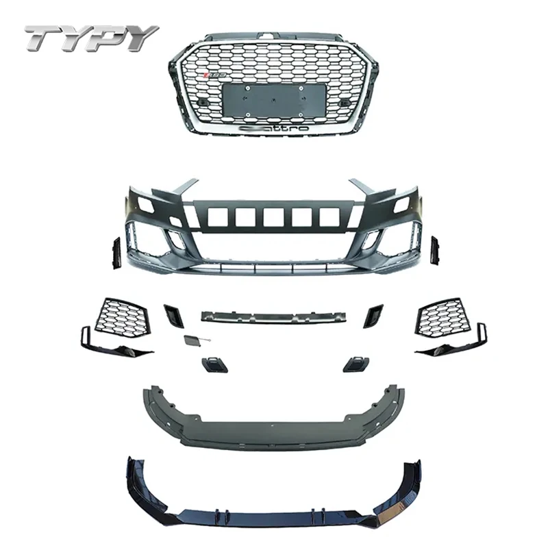 

Car Modified RS3 Style Front Bumper with Grille Body Kit For Audi A3 2017-2019 Modified to RS3 Style Body Kits