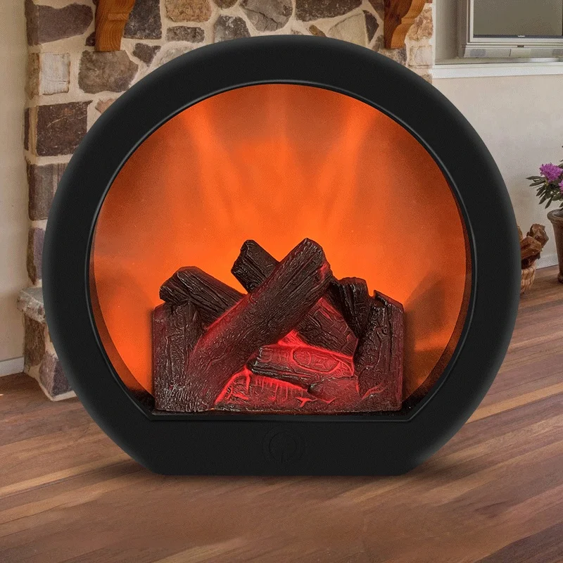

simulation New fireplace fashion circular touch sensing LED decorative charcoal wind lamp christmas