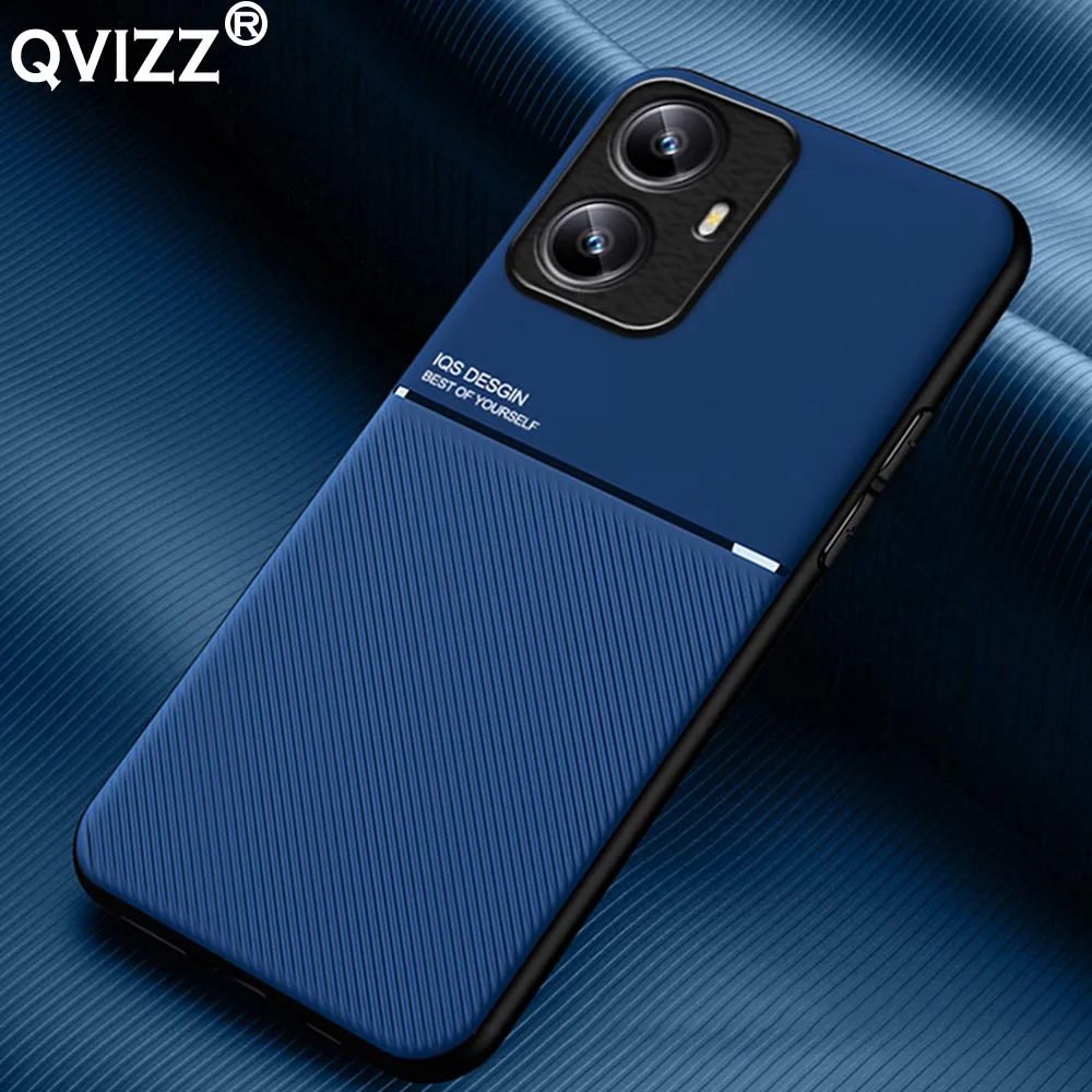 

Luxury Leather Case For Oppo Realme C55 RMX3710 Car Magnetic Holder Armor Shockproof Soft Edges Hard Phone Cover OppoRealmeC55