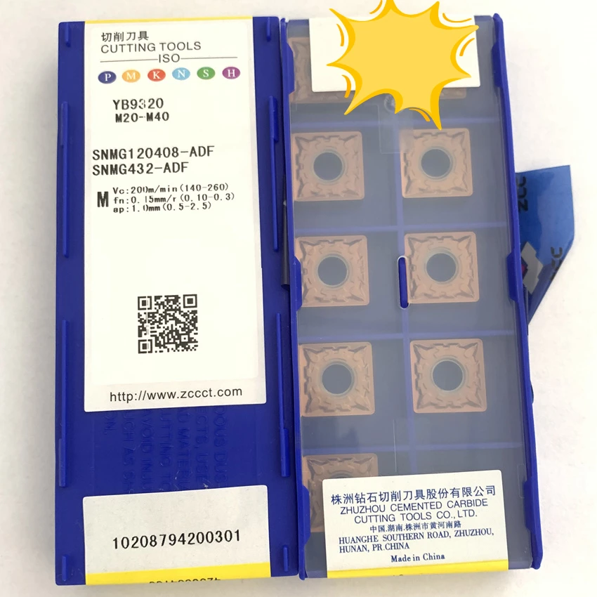 

ZC-CT YB9320/SNMG120404-ADF YB9320/SNMG120408-ADF YB9320 SNMG431 SNMG432 SNMG433 карбидные вставки с ЧПУ 10 шт./корт.