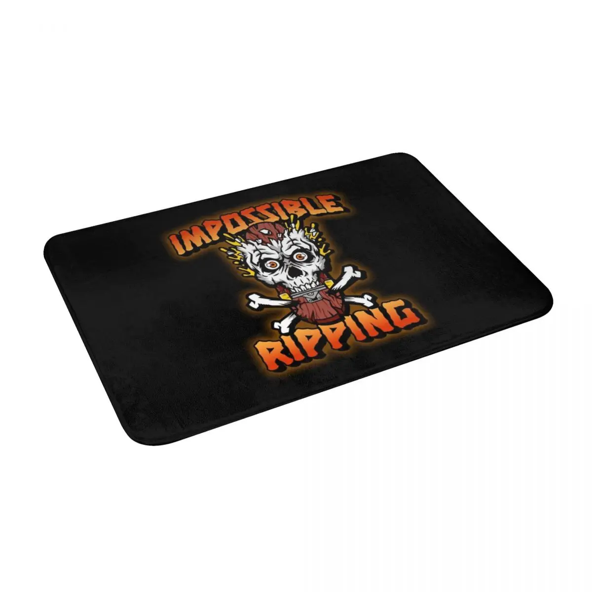 

Skateboarding Impossible Ripping For Gnarly Rippers Bath Door Floor Mat Halloween Non-slip Rug Carpet Entrance Living Room Home