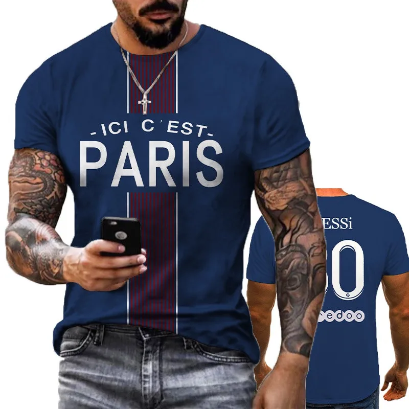 Парижские фанаты модные футболки с 3D принтом мужские и женские повседневные