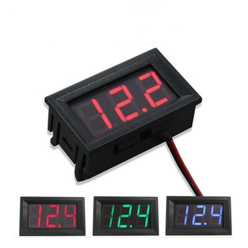 

DC 3.5V To 30V Digital Voltmeter Voltage Panel Meter Red/Blue/Green Suitable for Electric Motorcycle Electronic Accessories