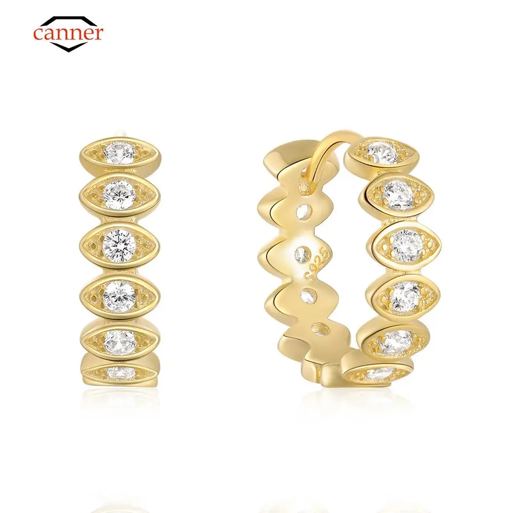 

CANNER Angel Eyes 925 Sterling Silver Earring For Women Hoop Earrings Cartilage Fine Jewelry Zirconia 18K Gold Mom Gift