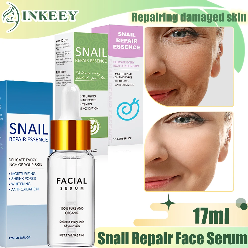 

Snail Repairing Face Serum Anti Aging Anti-Wrinkle Whitening Nourishing Firming Smoothing Facial Korean Skin Care Products 17ml