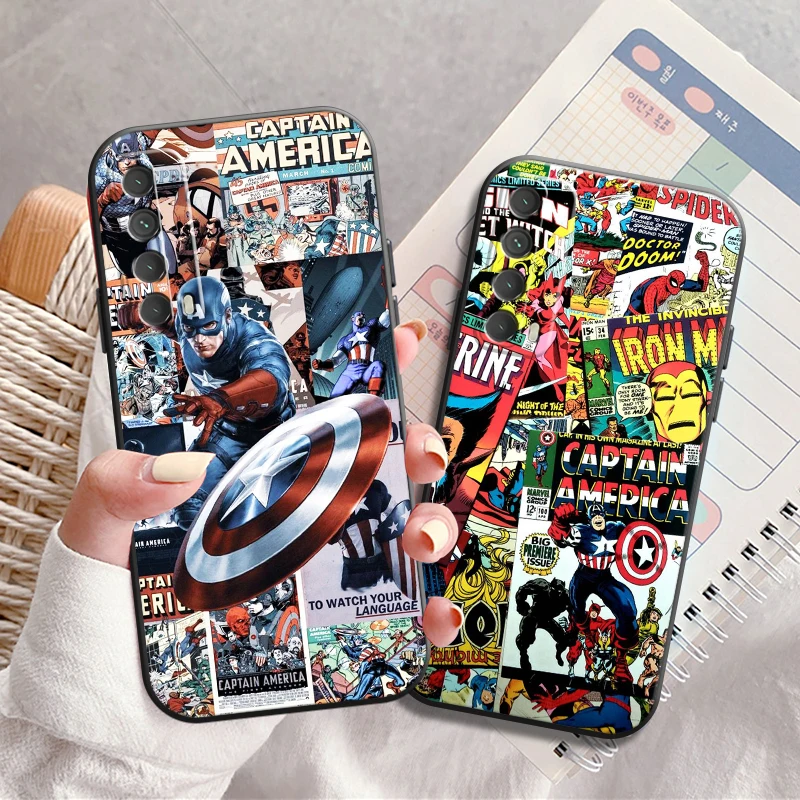 

Marvel Comics Logo Phone Case For Huawei P Smart Z 2019 2021 P20 P20 Lite Pro P30 Lite Pro P40 P40 Lite 5G Liquid Silicon
