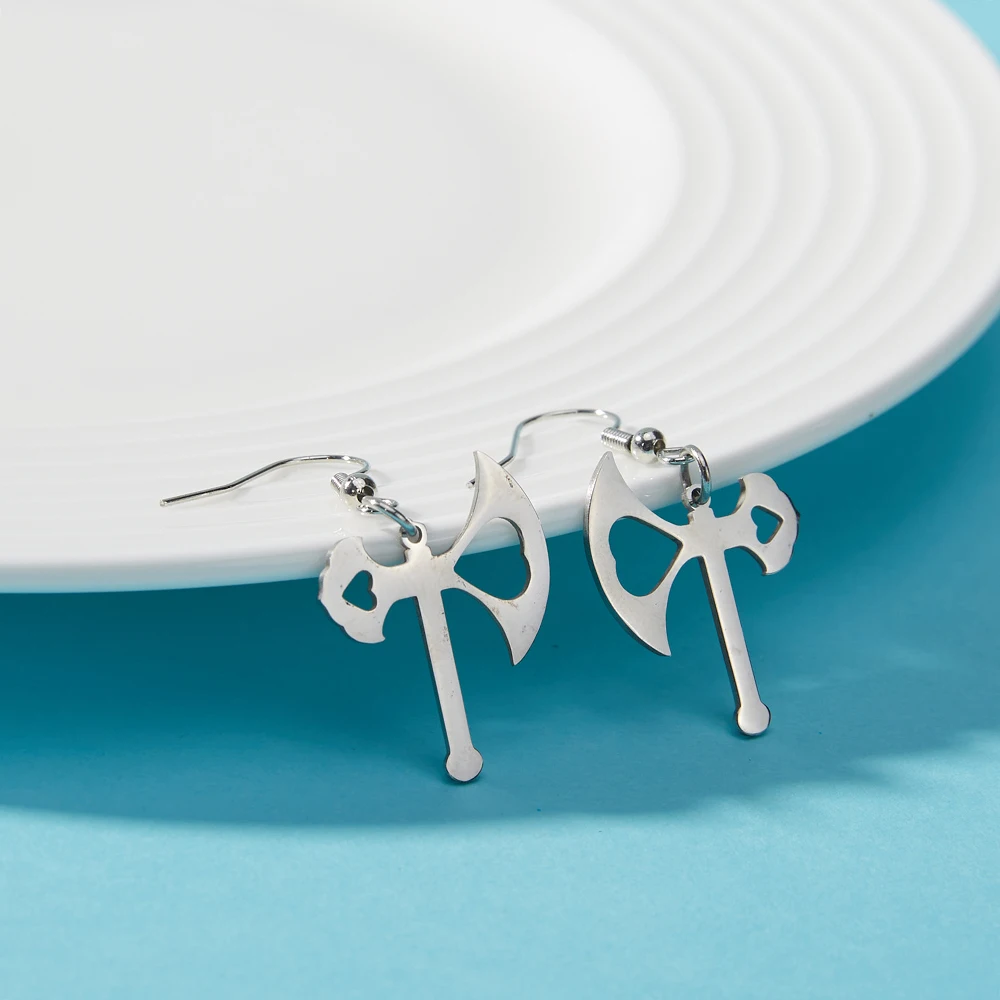 Серьги-подвески в виде маски и сердца из нержавеющей стали