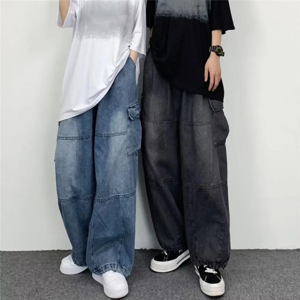 

Women Vintage Y2K Streetwear Baggy Cargo Jeans High Waisted Straight Wide Leg Pants Denim Trousers Fairy Grunge Alt Clothes