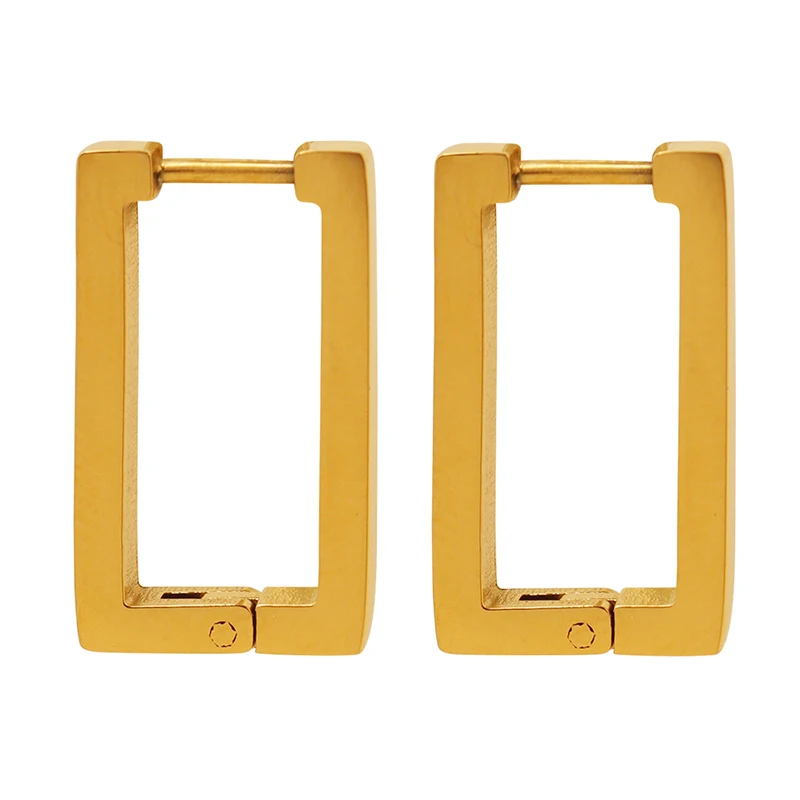 

Simple Elegant Square Women's Earrings Geometric Gold-Plated Stainless Steel Earrings Fashionable Exquisite Ear Clips