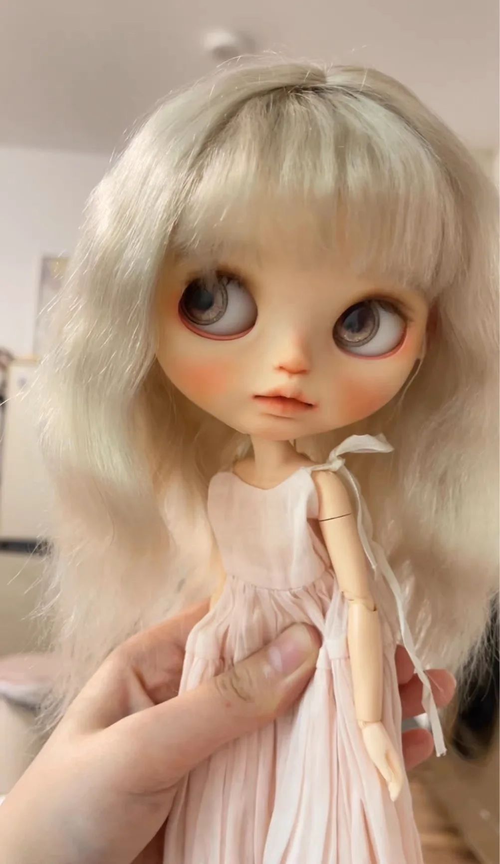 Парики для кукол Dula Blythe Qbaby натуральный длинный argent мохеровые микрообъемные