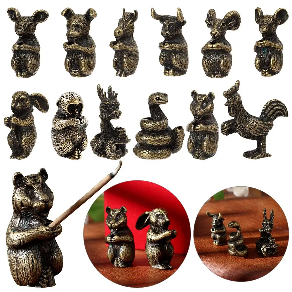 

Cartoon Animals Figurines Home Decoration Ash Catcher Chinese Zodiac Decorative Censer Joss-stick Base Incense Holder