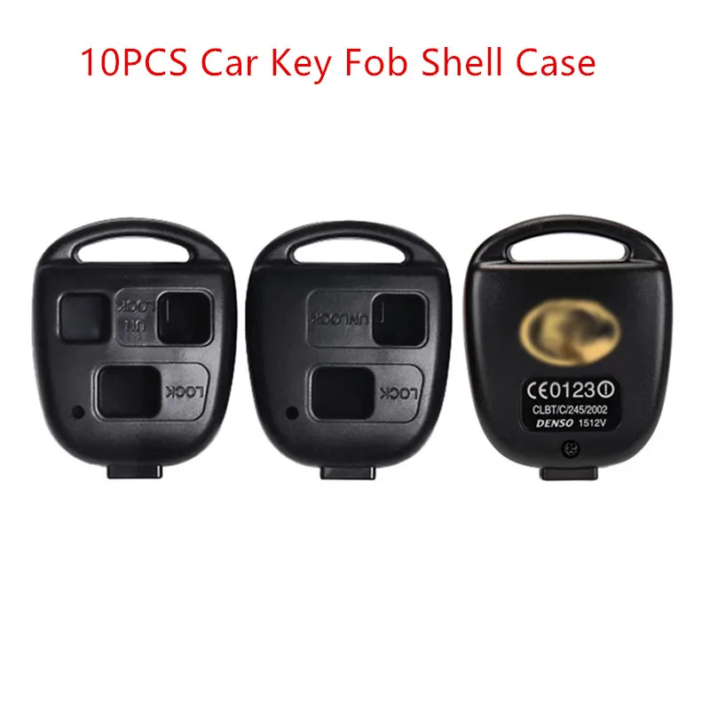 

10PCS Car Key Fob Shell Case For Lexus ES300 FJ HYQ12BBT GX470 HYQ1512V LX470/570 RX300 GS300 IS200 Replacement Shell No Blade