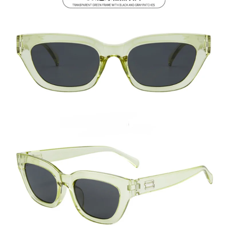 Трендовые светло-голубые женские солнцезащитные очки в большой оправе кошачий