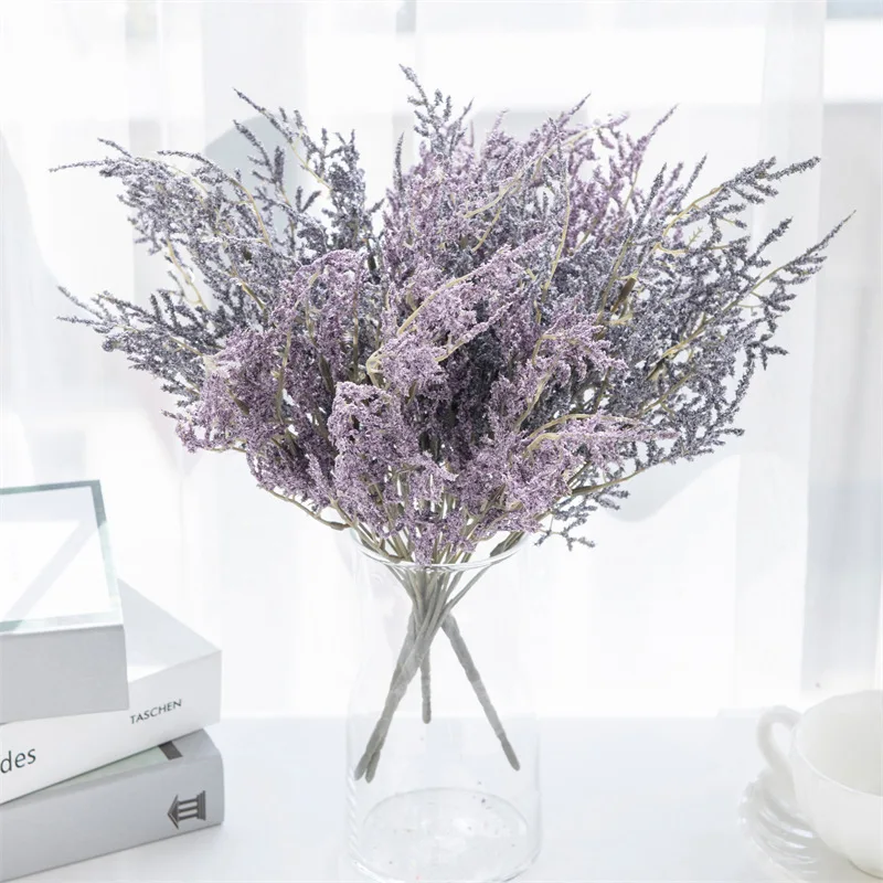 

Rime Artificial Flowers Foam Lavender Wedding Party Decoration Bouquet Room Garden Home Table Arrangement Fake Flowers Plants