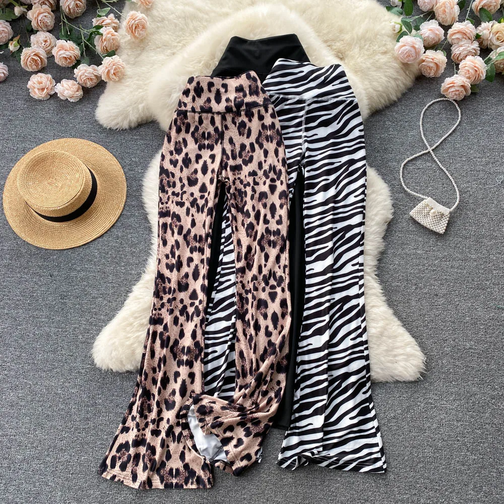 

Chic Design Print Casual Pants Women's Spring And Autumn 2022 New Slim Slim Straight Micro-trumpet Mopping Trousers