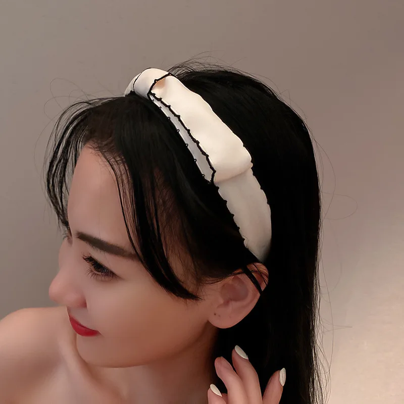 

Женский ободок с большим бантом, черная повязка на голову в клетку, аксессуар для волос в Корейском стиле