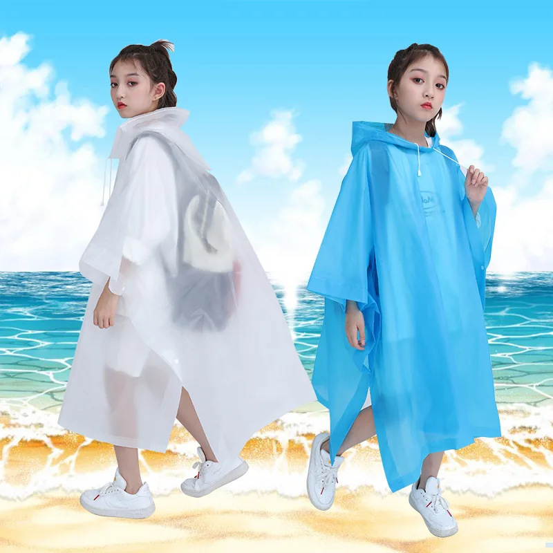 

The New Fashion Pullover Eva Waterproof Child Raincoat Outdoor Hiking Travel Rainwear Children Light-weight Rain Cover