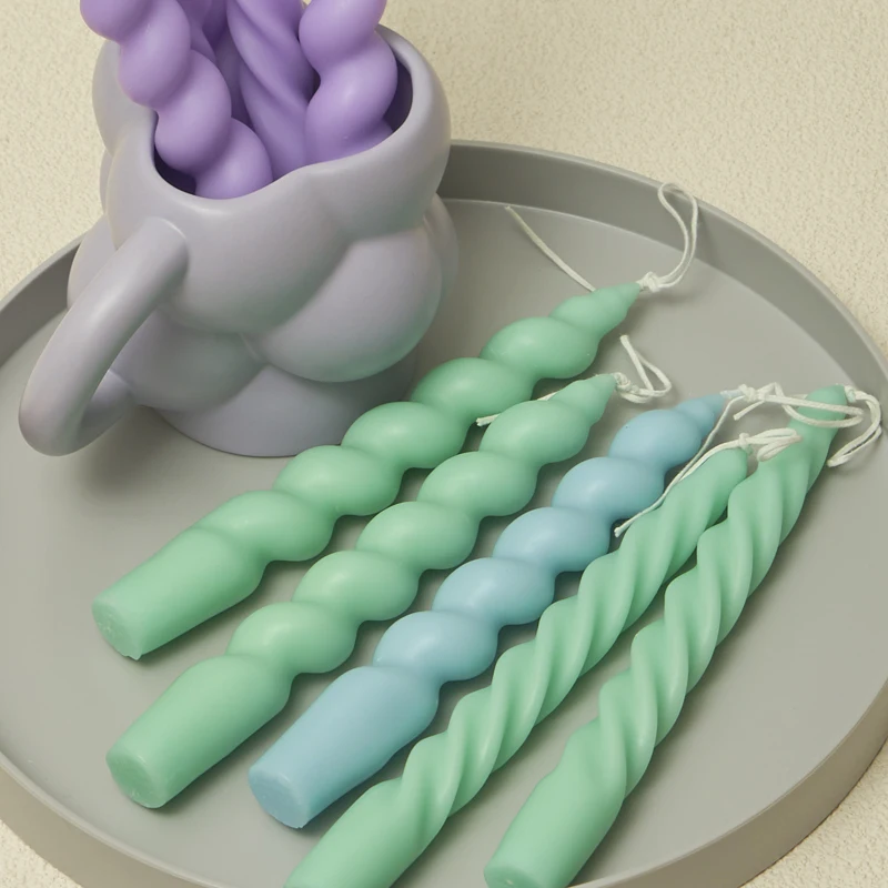 Декоративные свечи с запахом, в форме спирали, 2 шт. для дома, свадебного украшения, центральных элементов декора и в подарок.