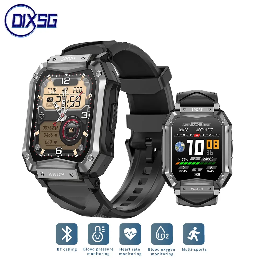 

Outdoor Military Smart Watch Men 1.65“ Healthy Monitor Bluetooth Call Smartwatch For Android IOS Ip67 Waterproof Fitness Watches